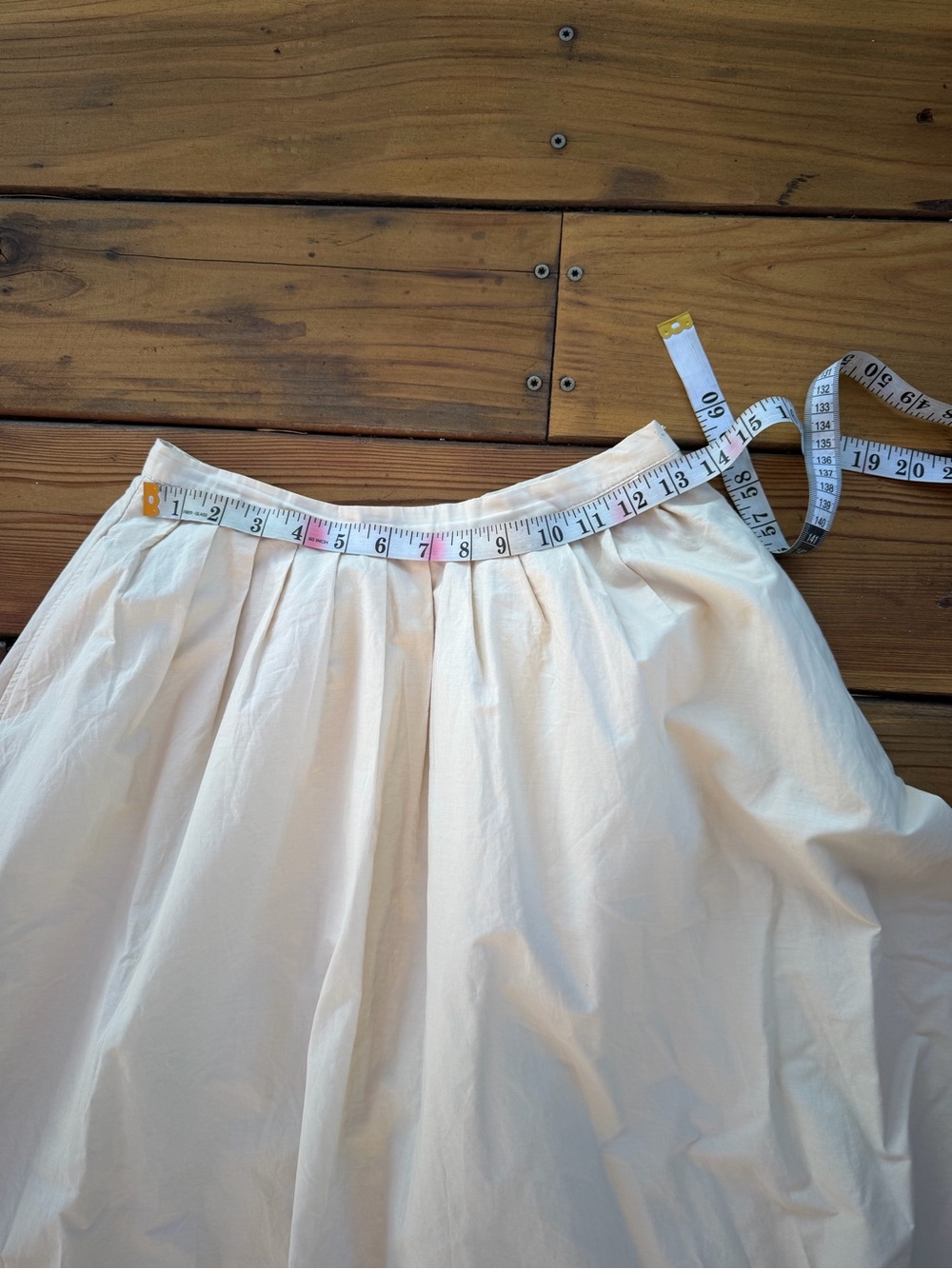 Mango Cream Full A-Line Midi Skirt - Picture 5 of 9
